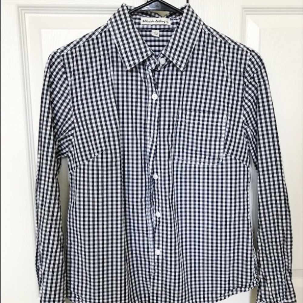 Gingham Black And White button down Shirt